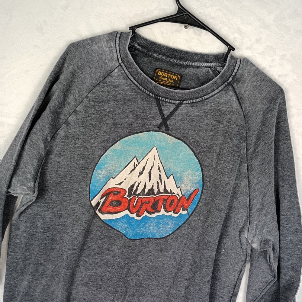 Burton Durable Goods Mens Gray Mountain Graphic Raglan‎ Sweatshirt Large